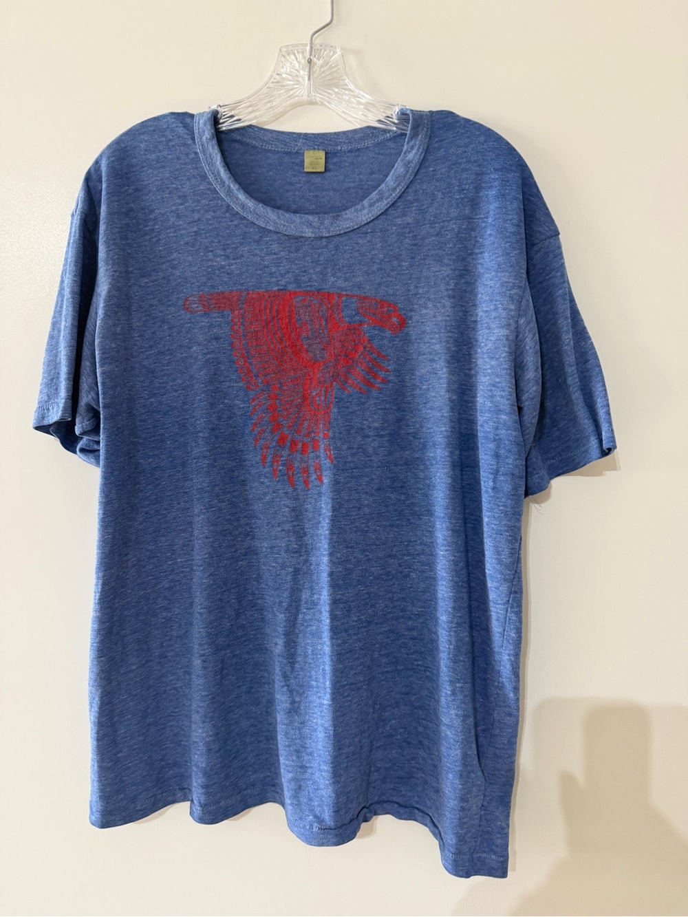 Alternative Heather Blue Short Sleeve Tee with Red Graphic